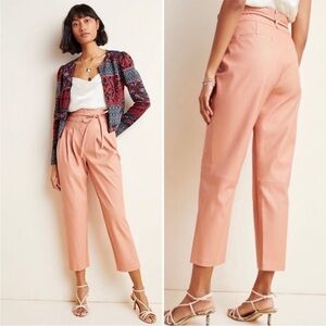 Anthropologie Chelsea Tapered Faux Leather Pants